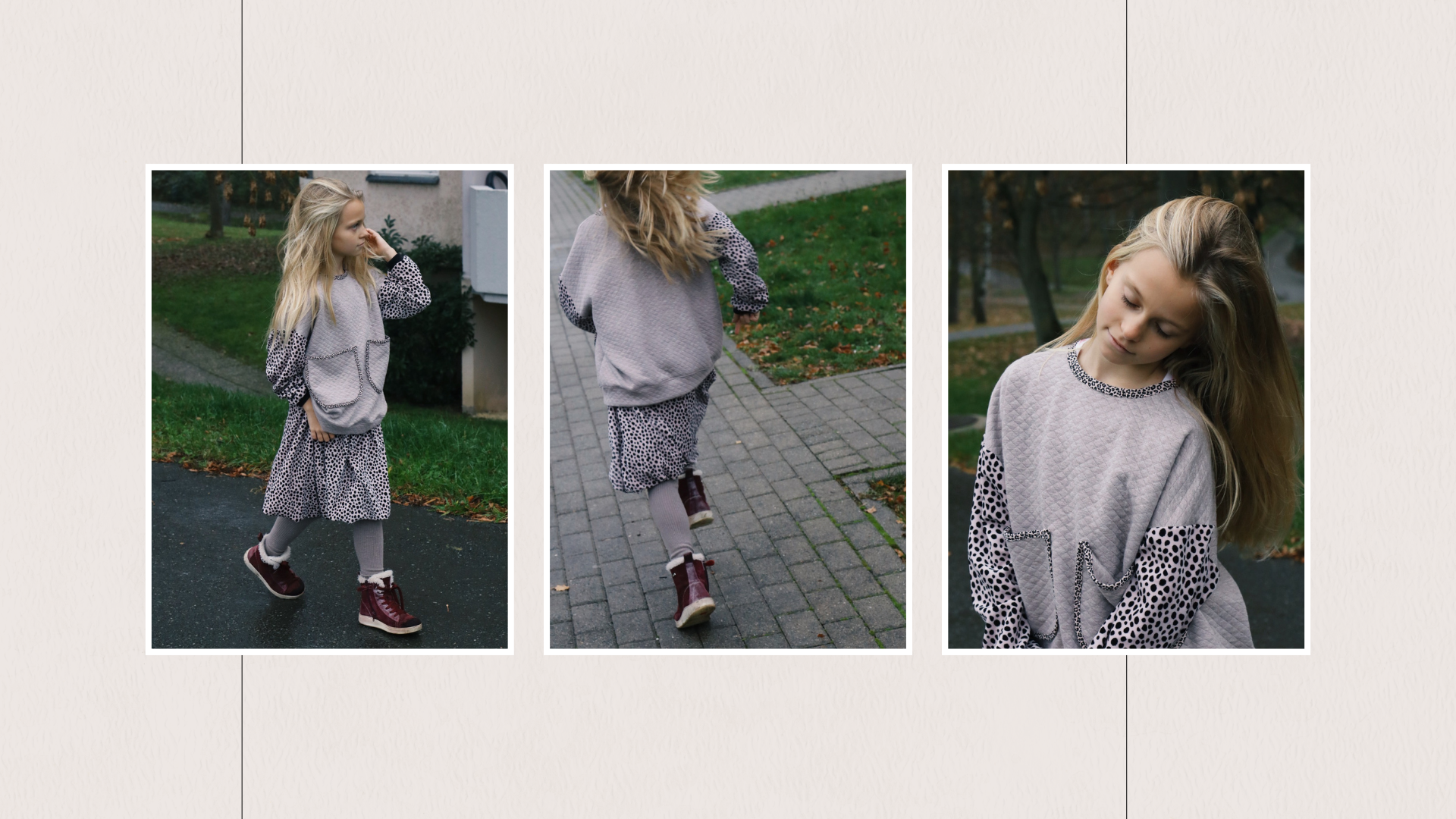 Bambina che indossa abbigliamento elegante PetitBlanche